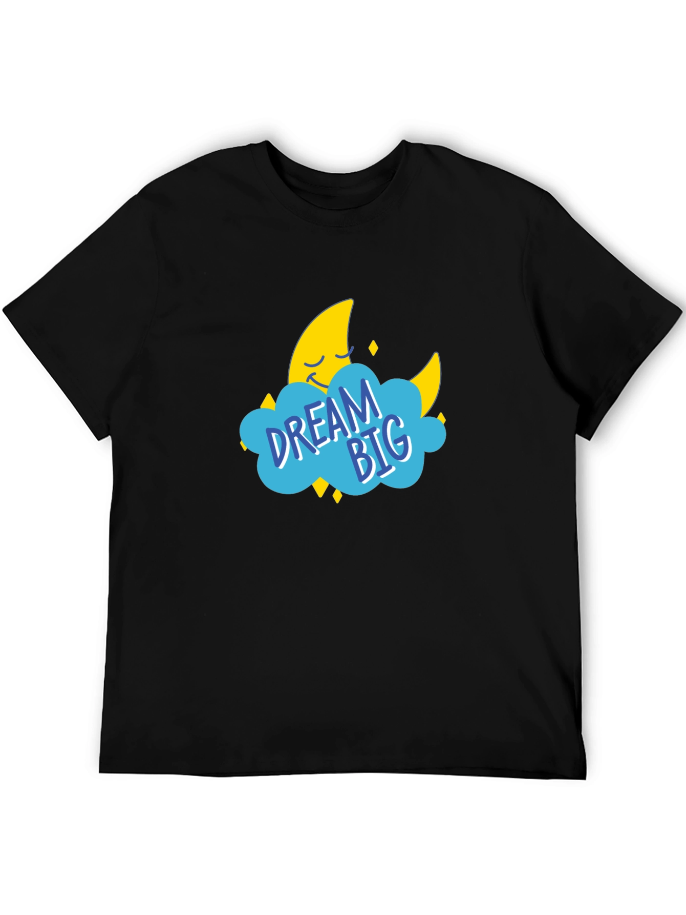 Black Dream Big Graphic Tee - Black Cotton T-Shirt view 5