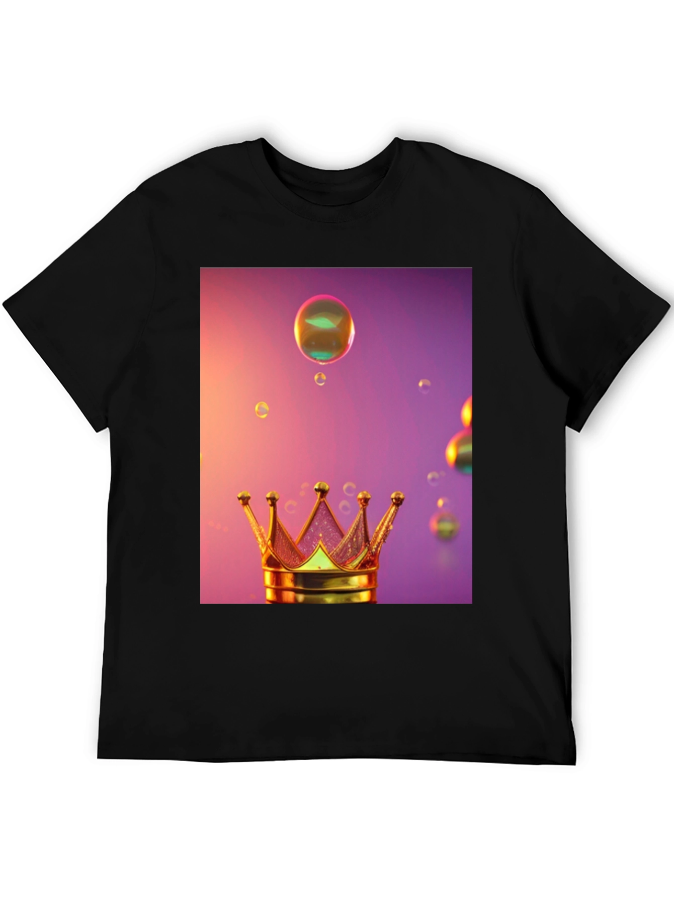 Black Crown and Bubbles Graphic Tee view 5