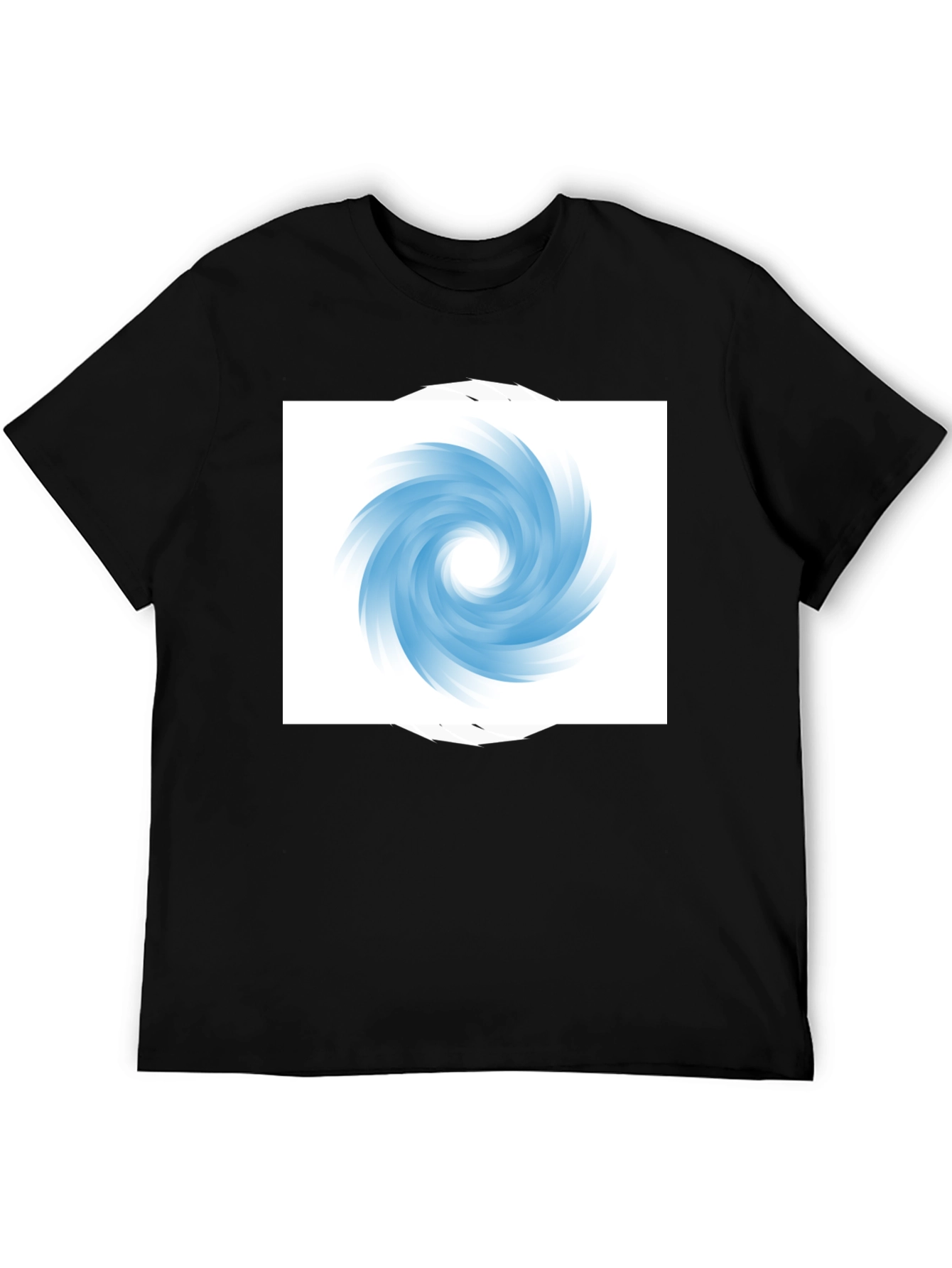 Black Black T-Shirt with Abstract Swirl Design view 5