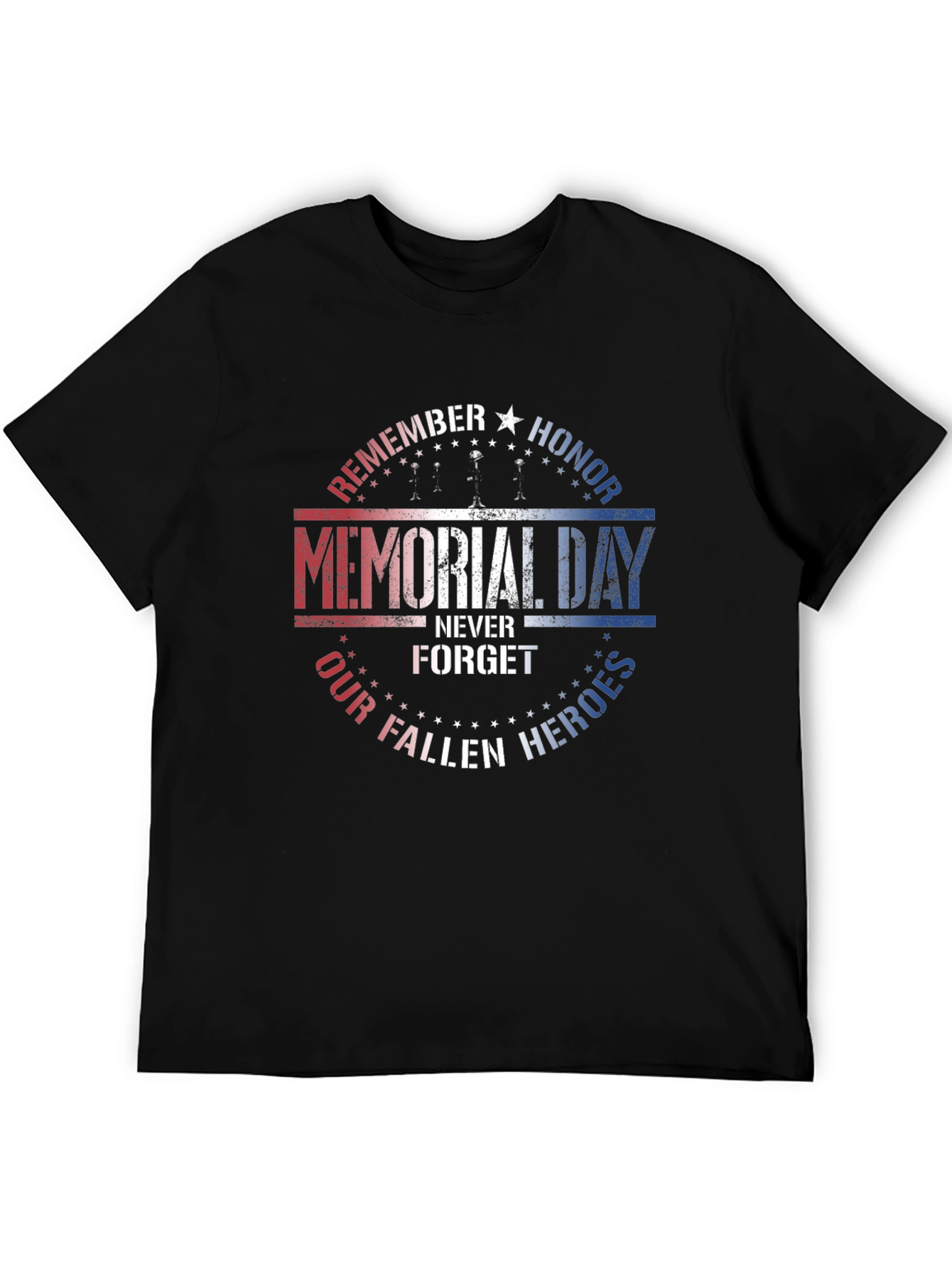 Black Memorial Day Honor Fallen Heroes T-Shirt view 5