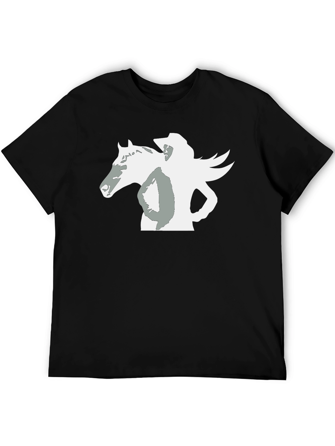 Black Black Tee with Horse and Rider Graphic view 5