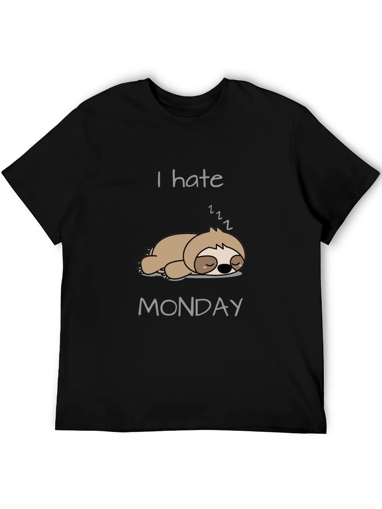 Black I Hate Mondays Sloth T-Shirt - Comfy Tee view 5
