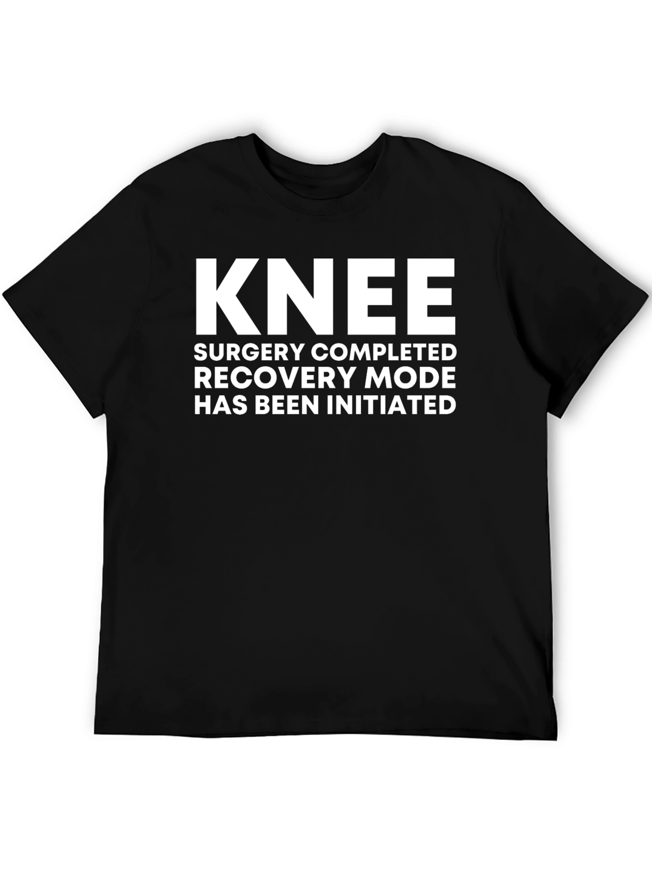 Black Knee Surgery Recovery T-Shirt - Black view 5