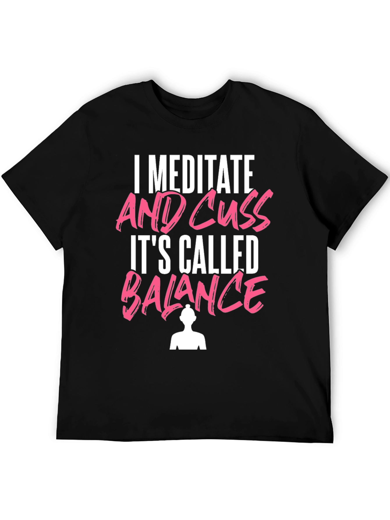 Black Meditate & Cuss T-Shirt Funny Yoga Tee view 5