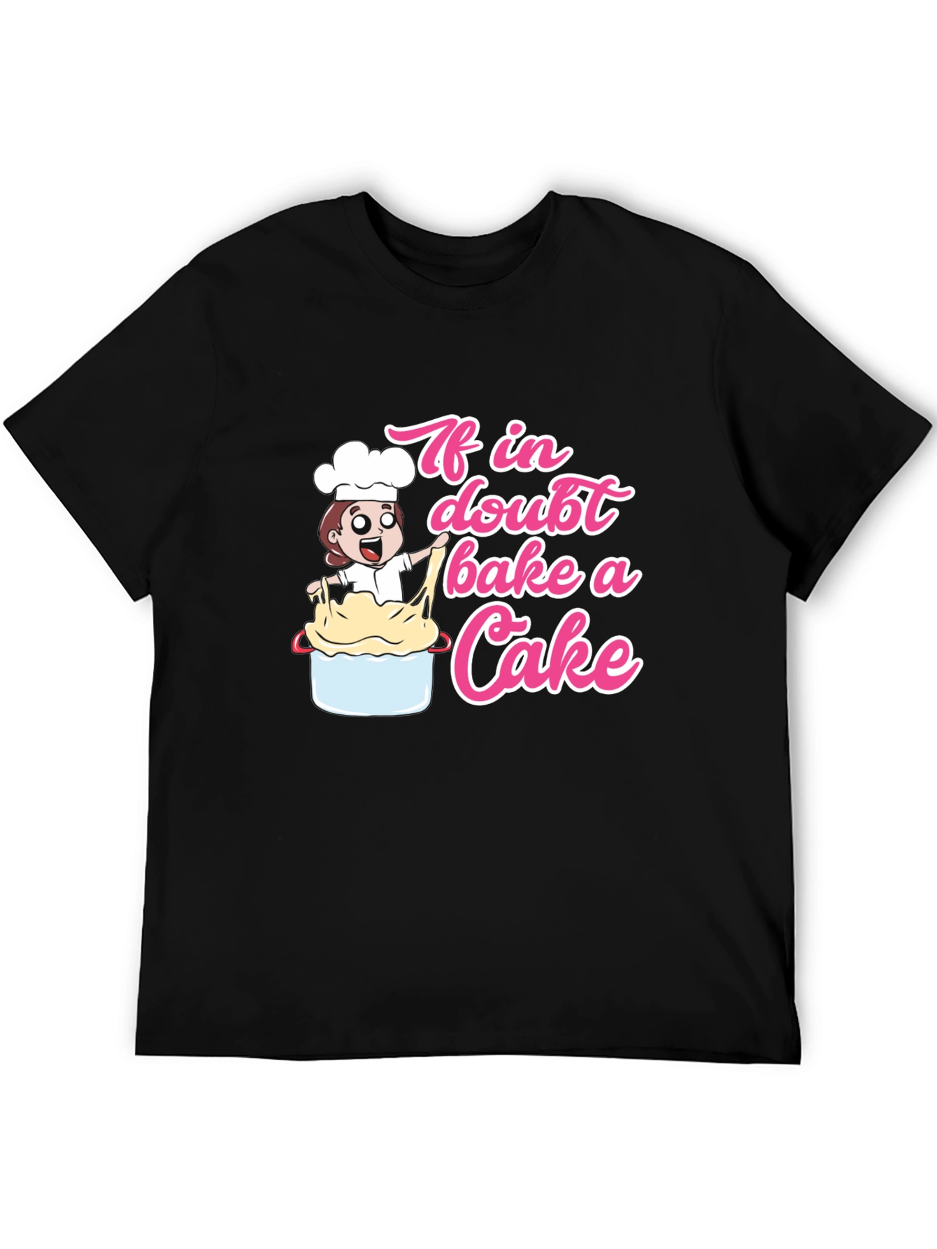 Black If In Doubt, Bake A Cake T-Shirt view 5