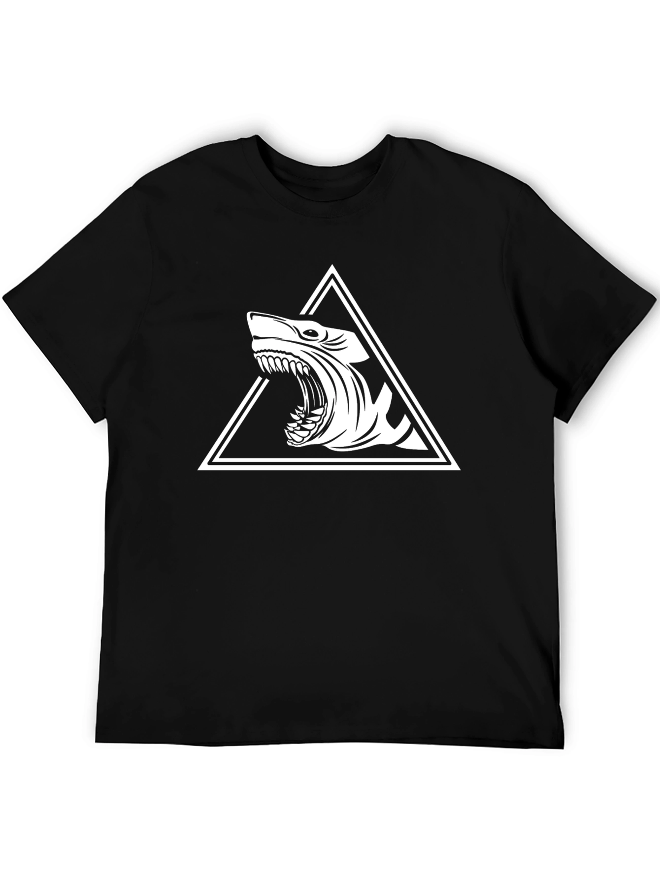 Black Shark Triangle Graphic Black T-Shirt view 5