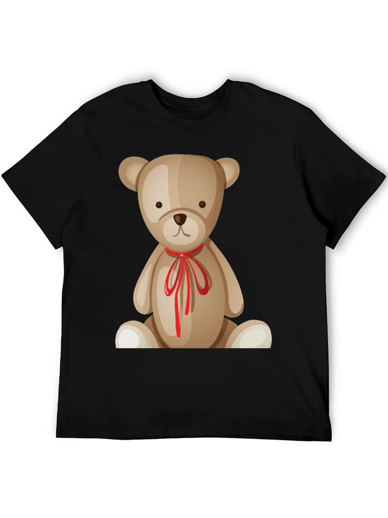 Black Cute Teddy Bear Graphic T-Shirt - Soft Cotton Blend view 5