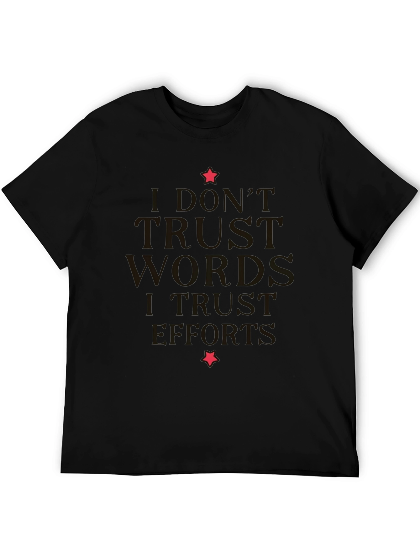 Black I Don't Trust Words T-Shirt - Black, Short Sleeve view 5