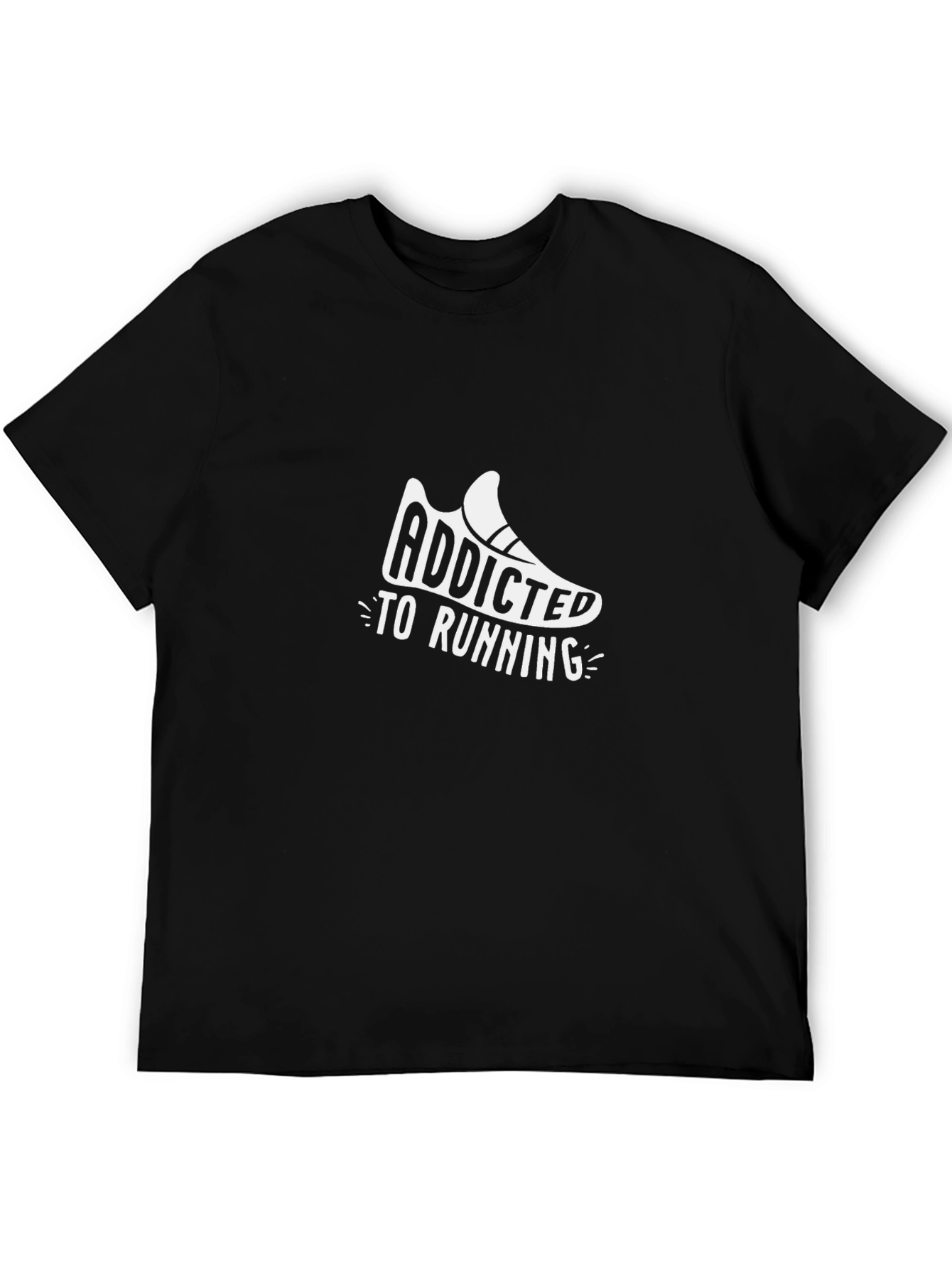 Black Addicted To Running T-Shirt, Fitness Tee view 5