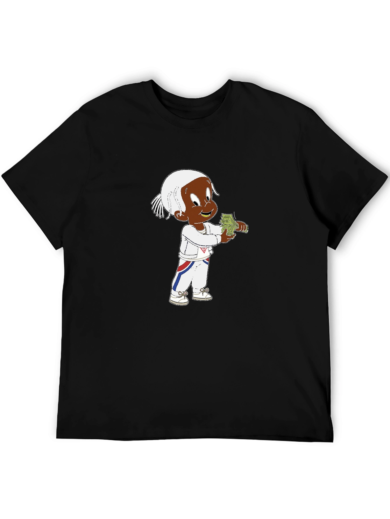 Black Cartoon Character Black T-Shirt view 5