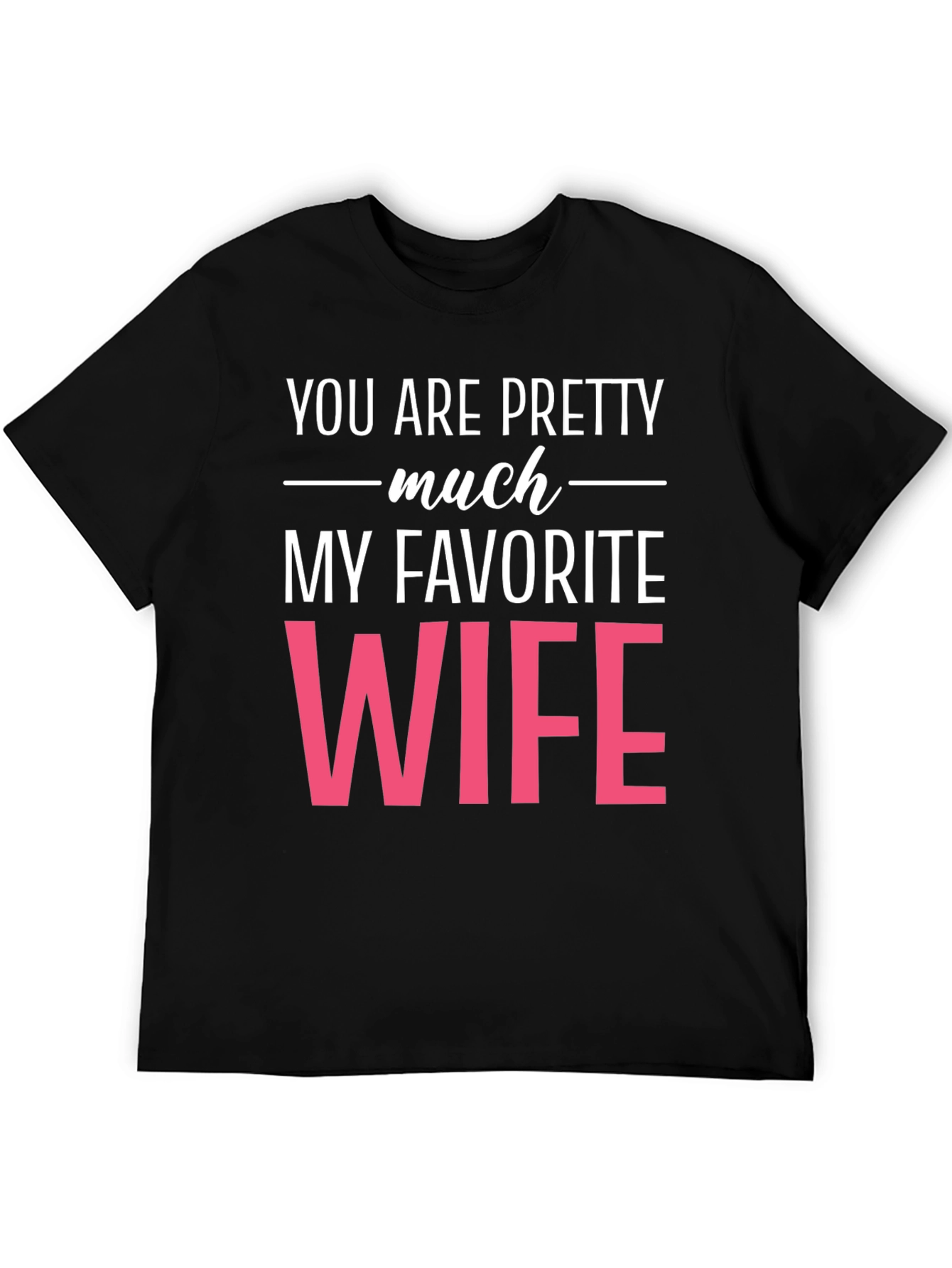 Black Favorite Wife Graphic Tee - Black Cotton T-Shirt view 5