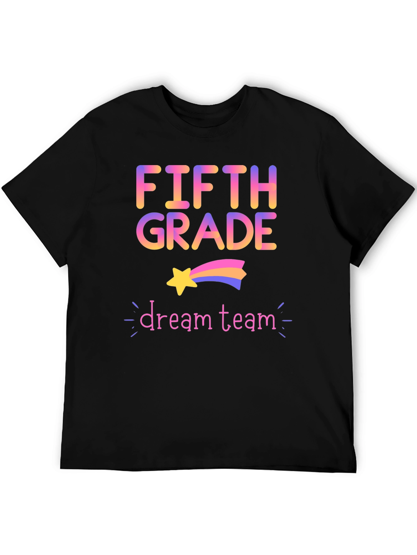 Black Fifth Grade Dream Team Black T-Shirt view 5