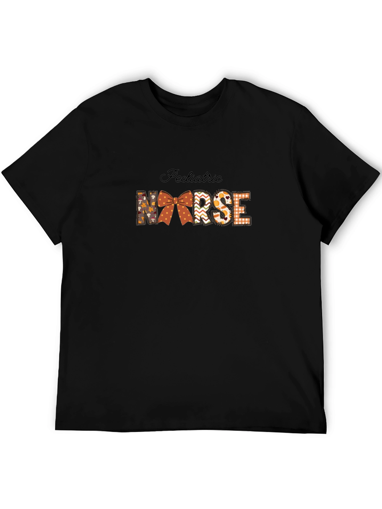 Black Pediatric Nurse Fall T-Shirt view 5