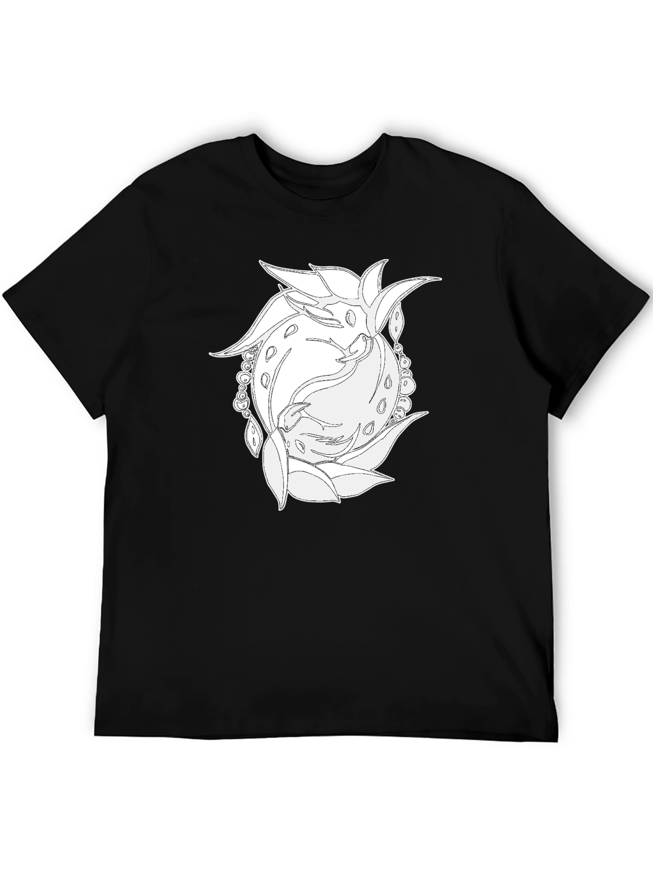 Black Abstract Floral Graphic Tee - Black view 5