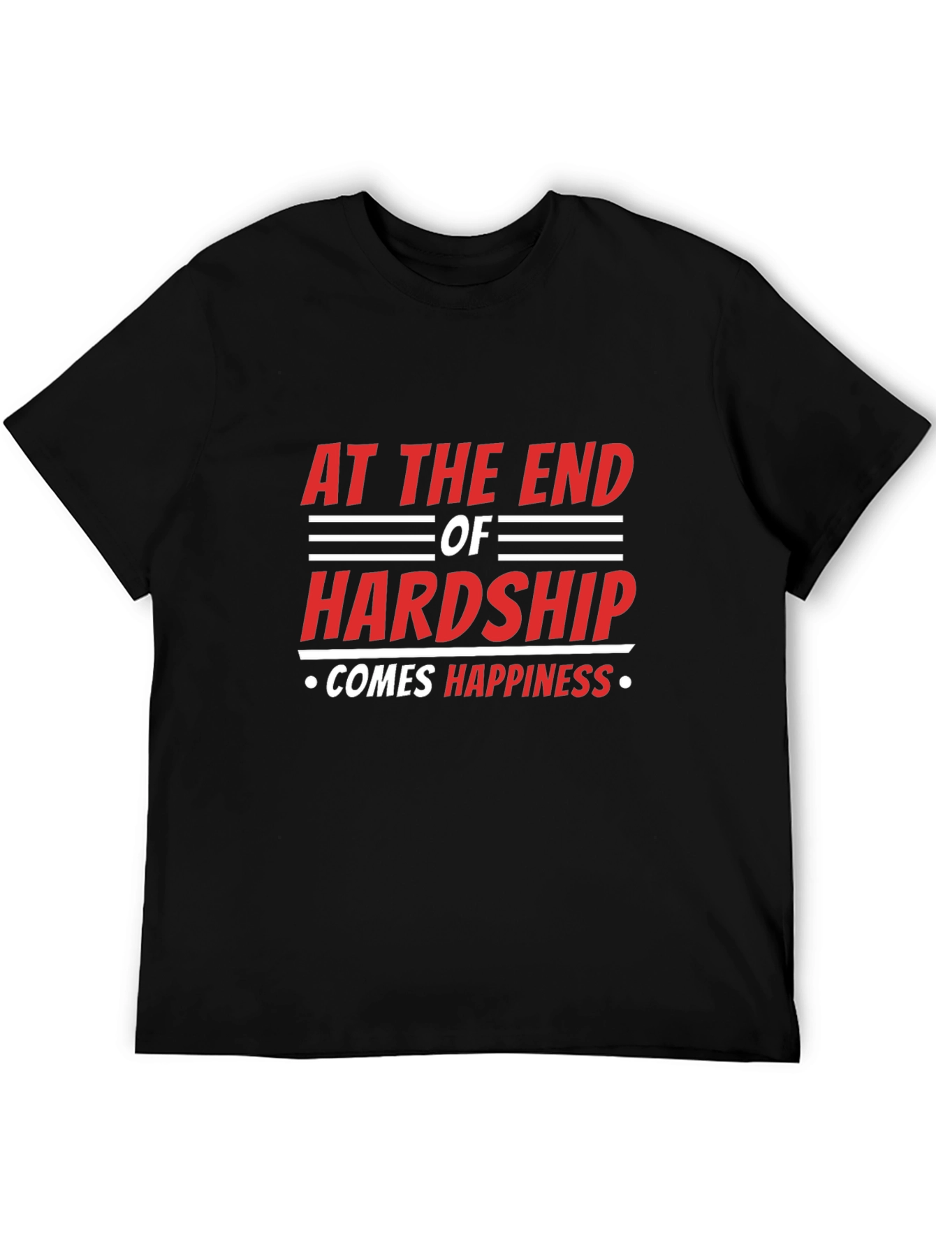 Black Inspirational Graphic Tee - "At The End Of Hardship" view 5