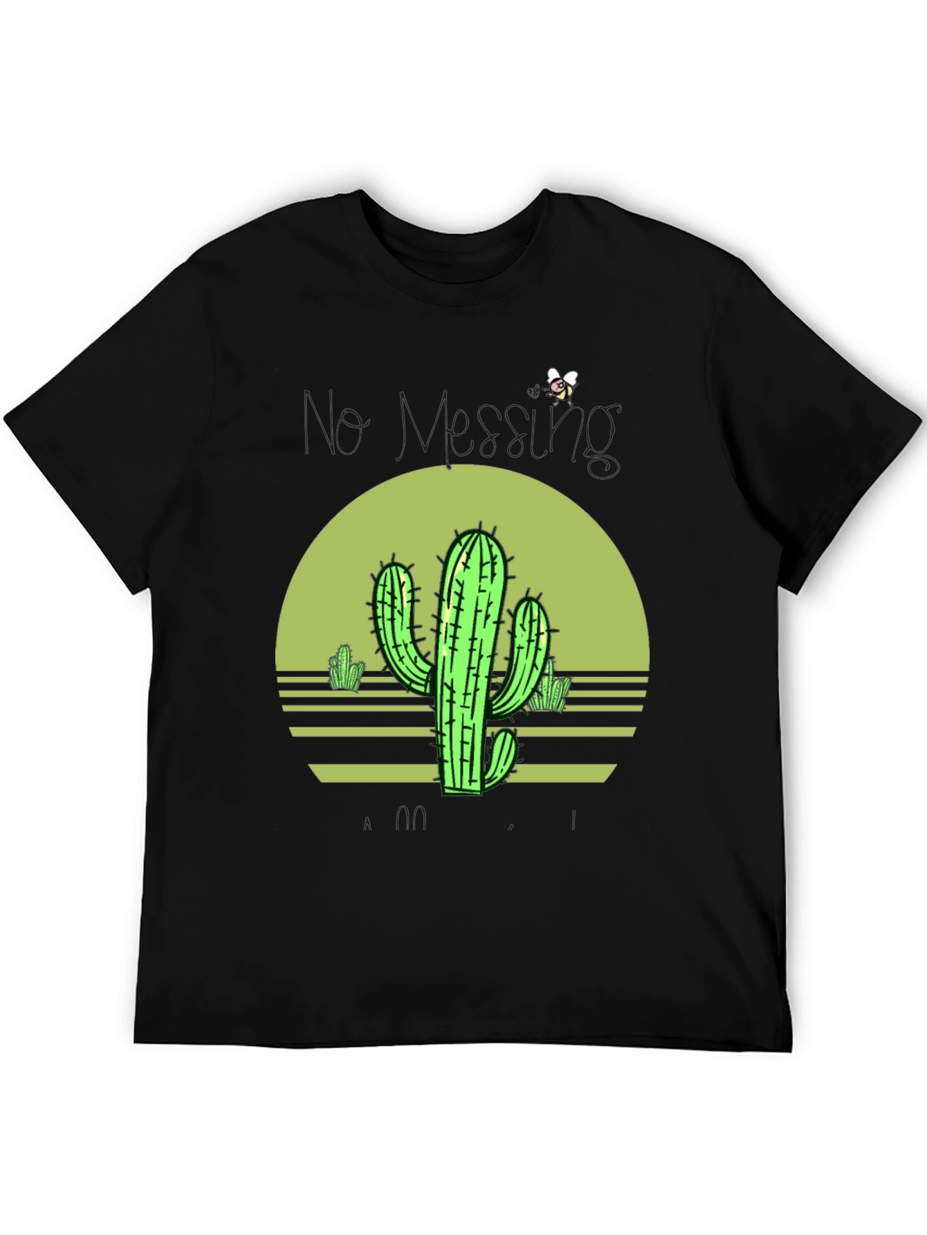 Black Cactus Sunset Graphic Tee - Unisex Black T-Shirt view 5