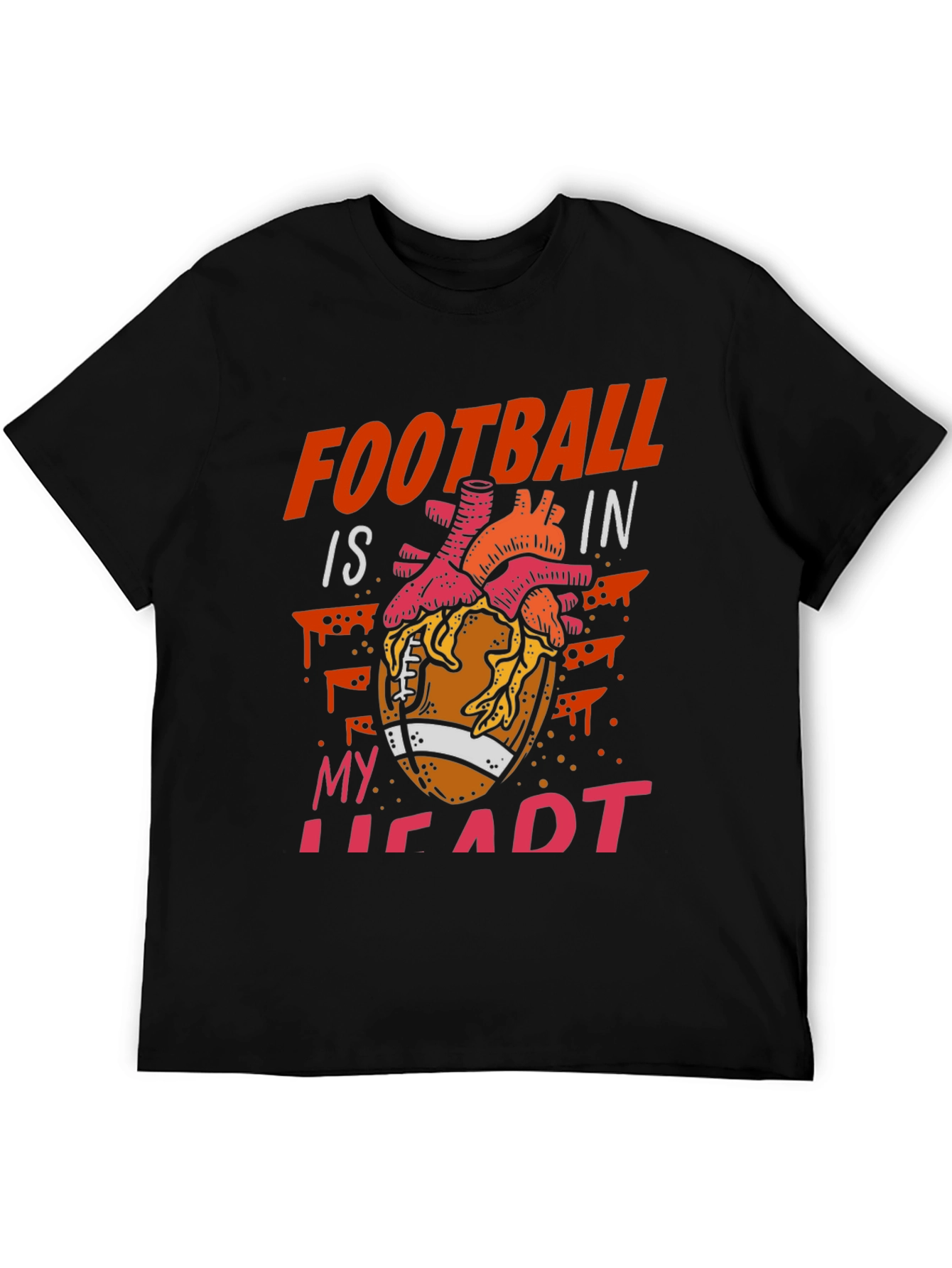 Black Football is in My Heart Graphic Tee view 5