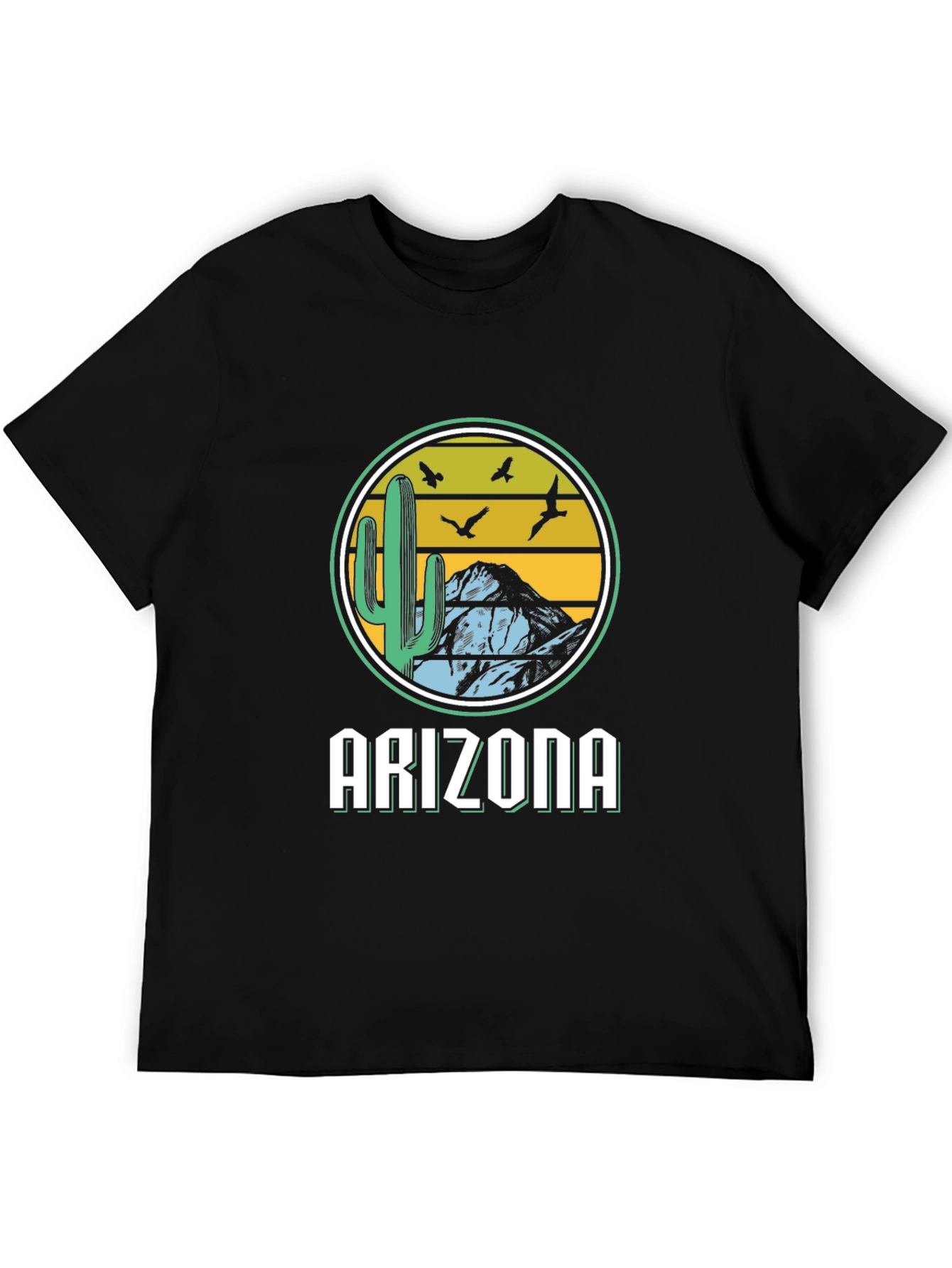 Black Arizona Desert Graphic Tee - Unisex Black T-Shirt view 5