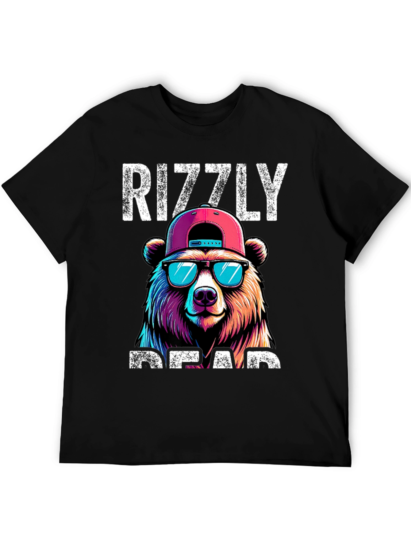 Black Rizzly Bear T-Shirt - Cool Graphic Tee view 5