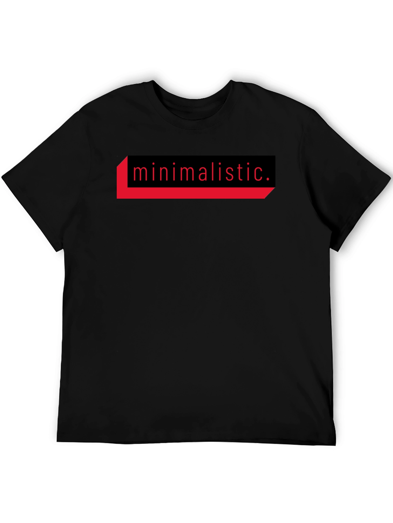 Black Minimalistic Graphic Tee - Black Cotton T-Shirt view 5