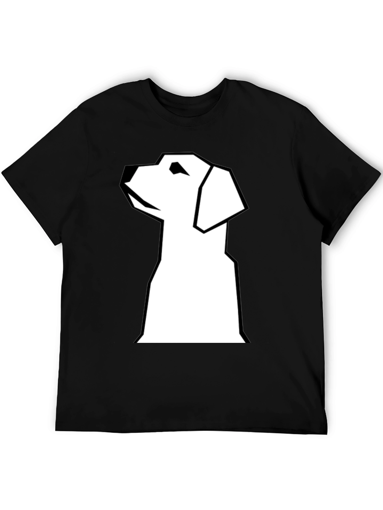 Black Geometric Dog Graphic Tee - Modern Style view 5