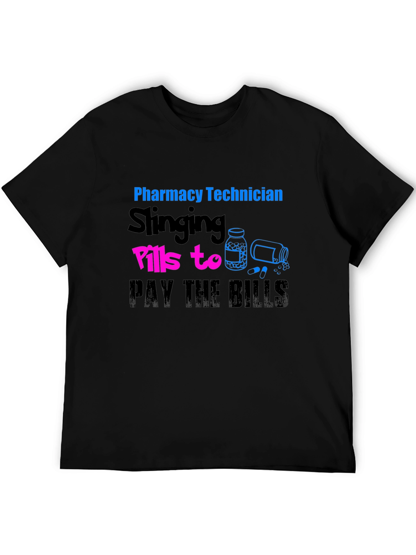 Black Pharmacy Technician Slings Pills T-Shirt view 5