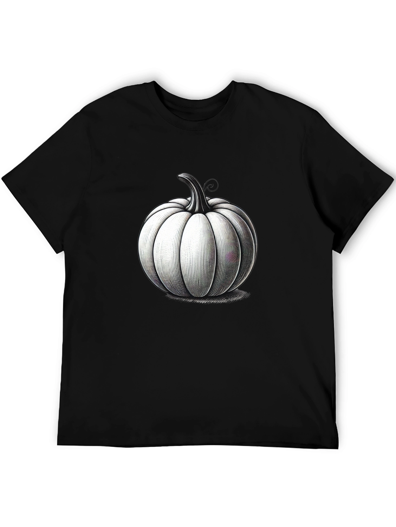 Black Black T-Shirt with Pumpkin Design view 5