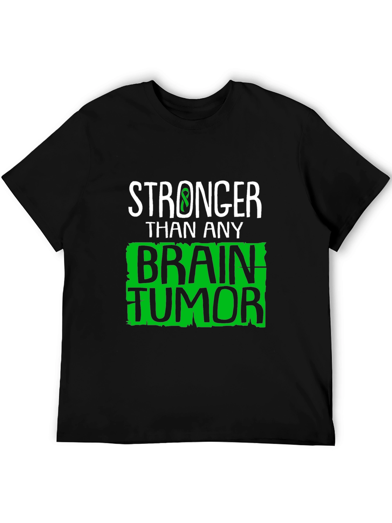 Black Stronger Than Any Brain Tumor Awareness T-Shirt view 5