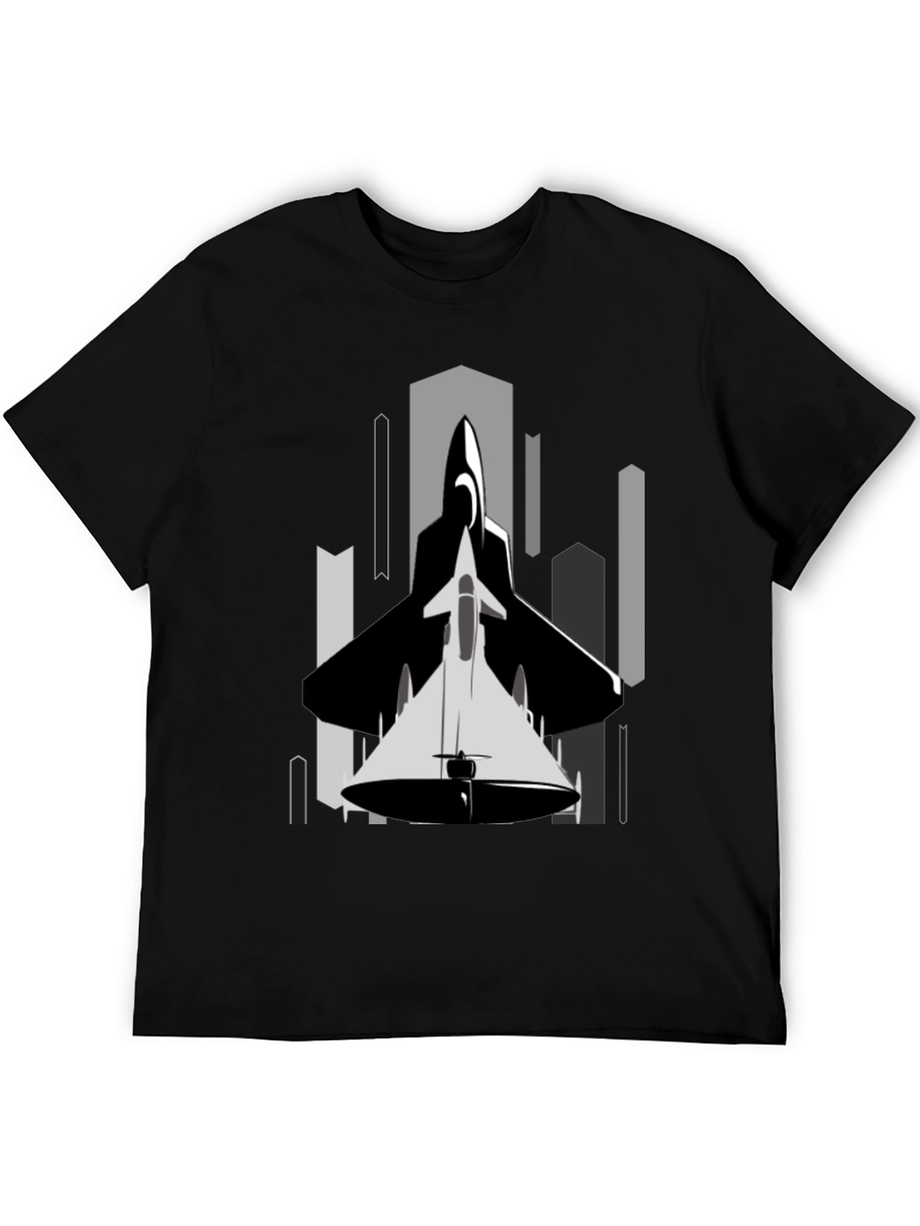 Black Stealth Jet Graphic Tee - Urban Style Black T-Shirt view 5