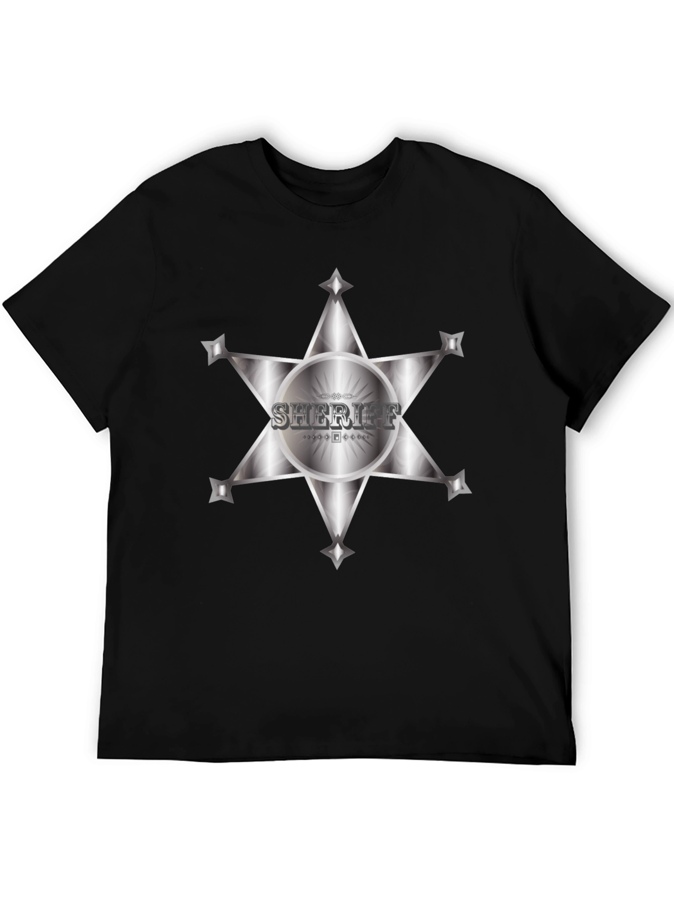 Black Sheriff Badge Graphic T-Shirt - Western Style Tee view 5