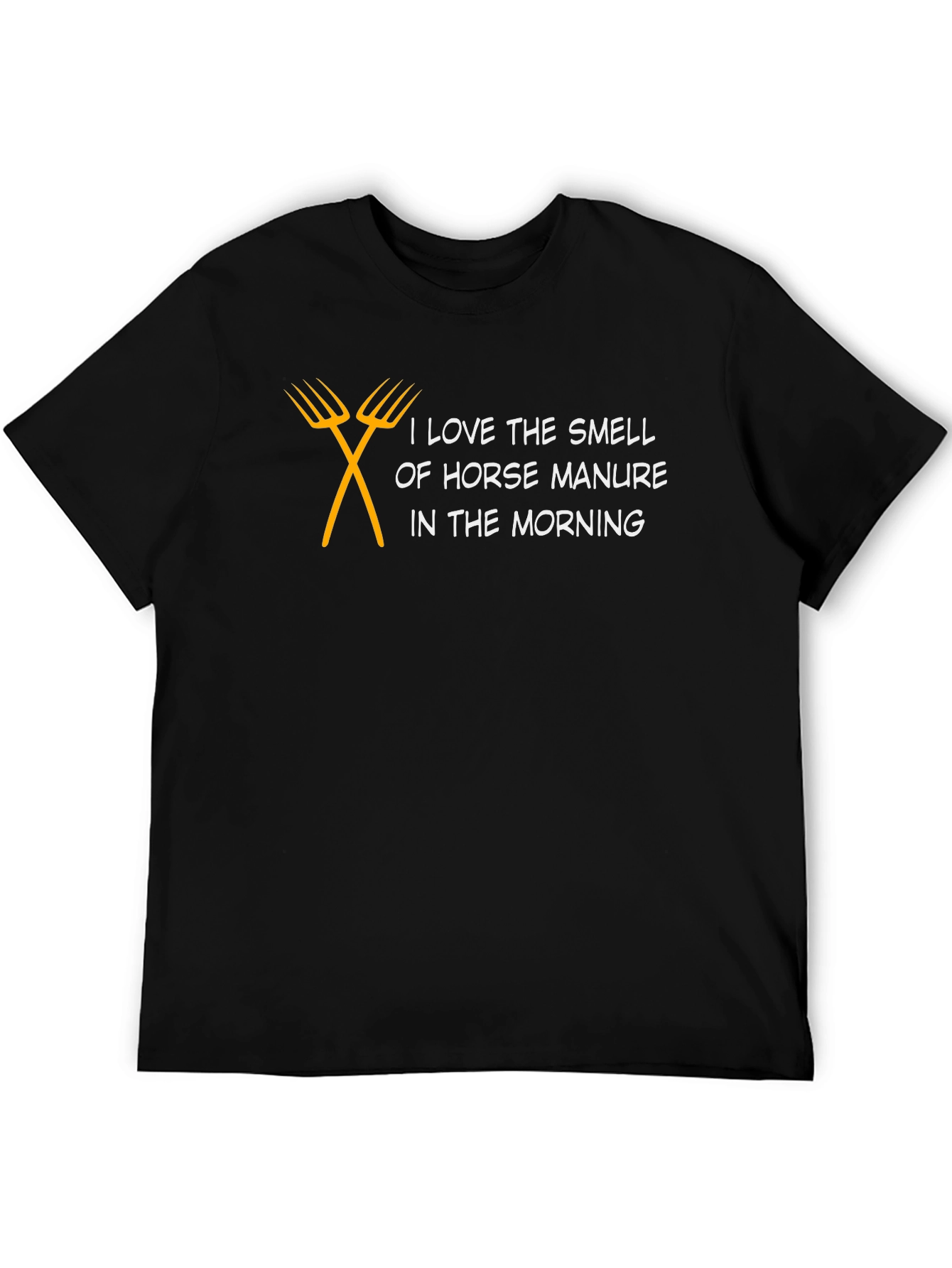 Black Horse Manure T-Shirt - "I Love the Smell in the Morning" view 5