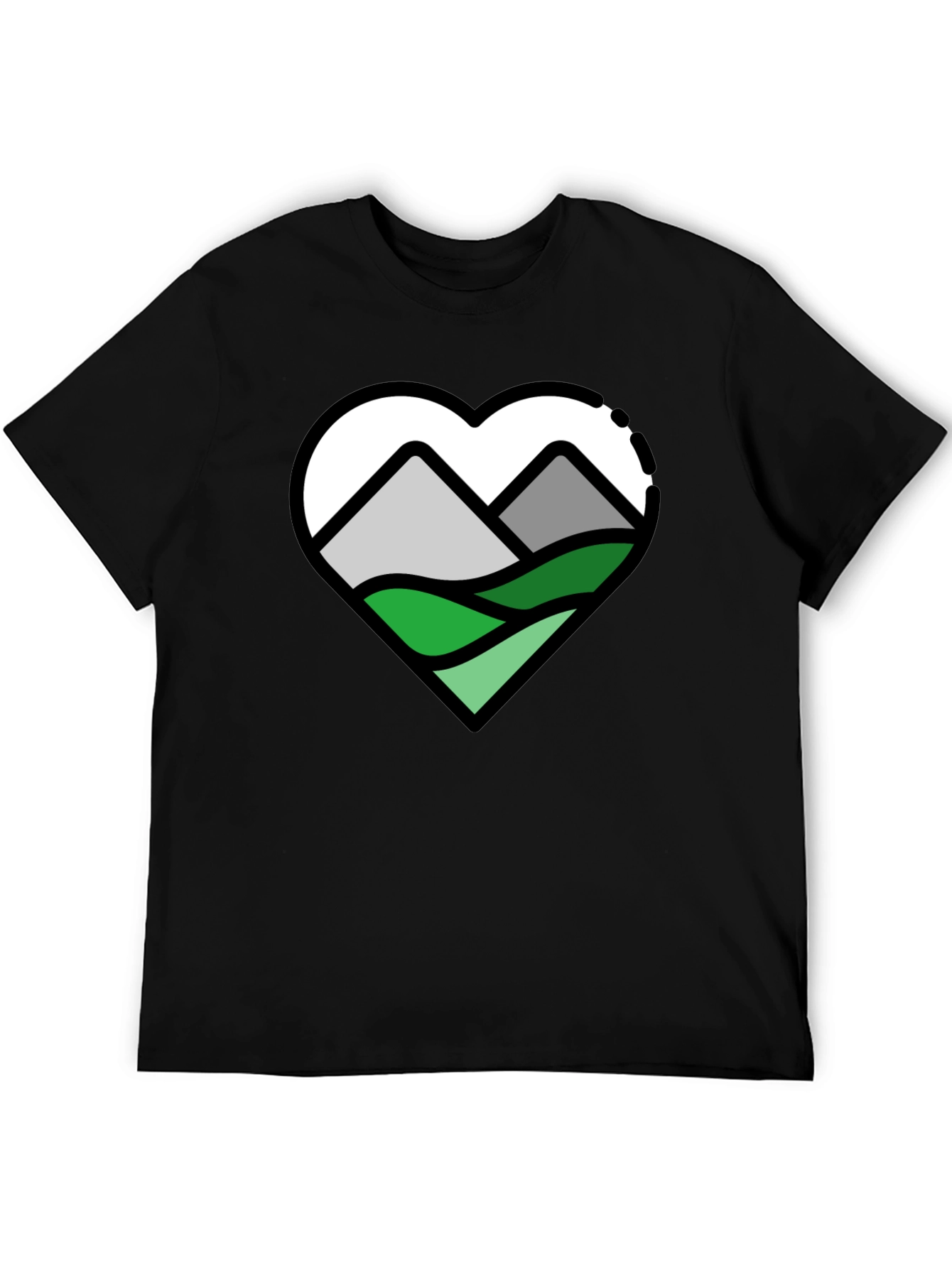 Black Mountain Heart Graphic T-Shirt - Nature Lover Tee view 5