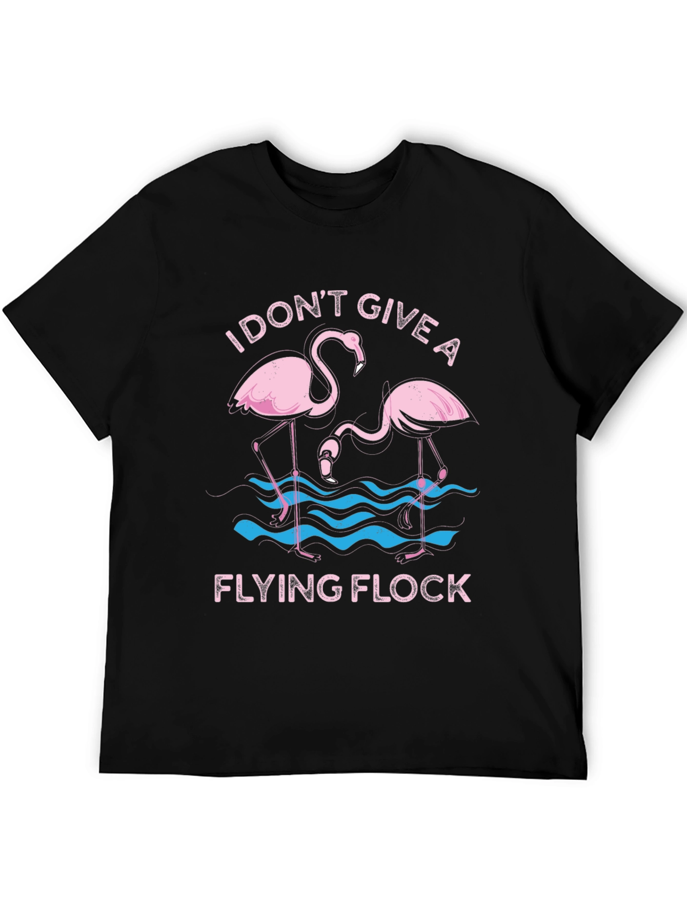 Black Funny Flamingo Graphic T-Shirt - I Don't Give a Flying Flock Tee view 5