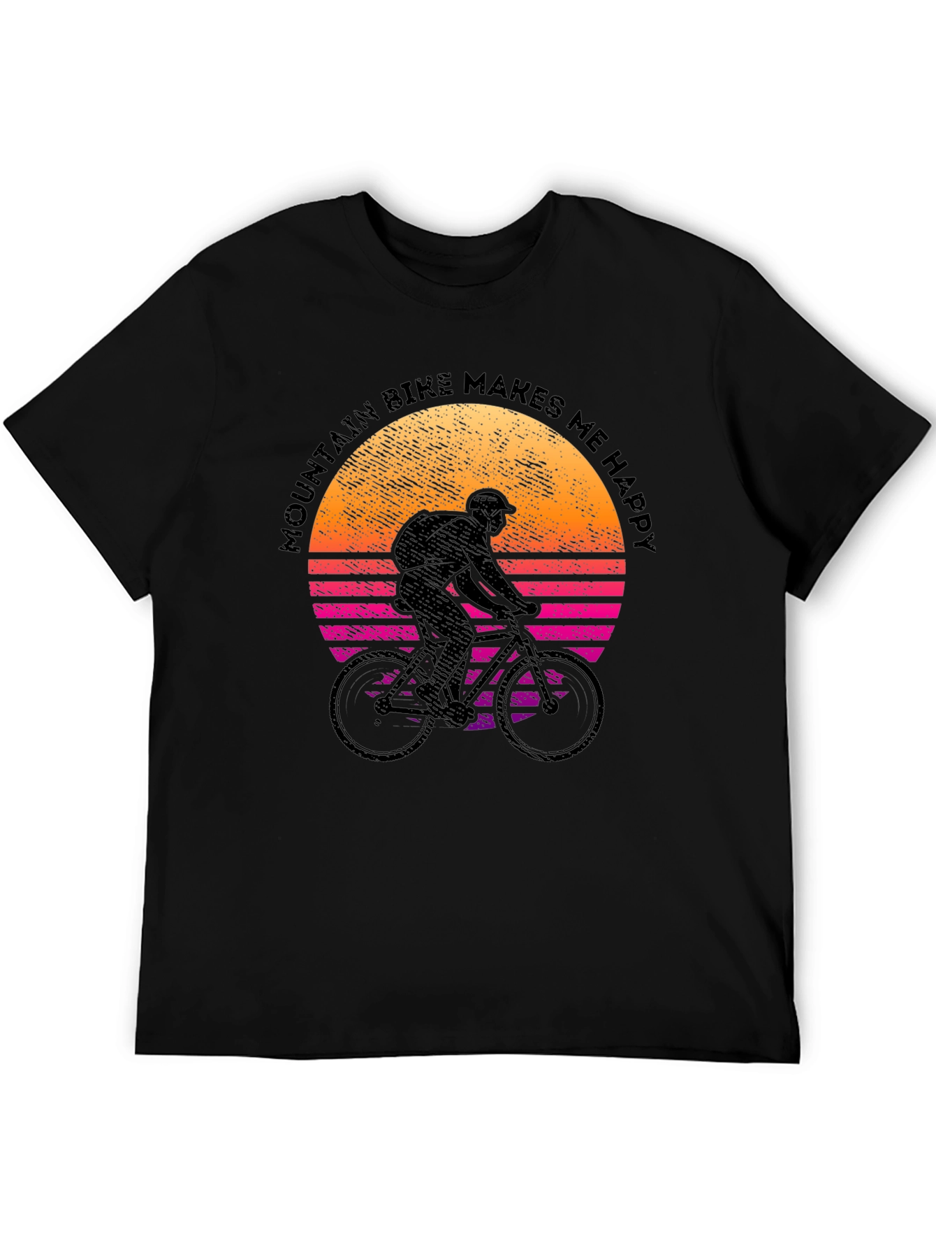 Black Mountain Bike Makes Me Happy Graphic Tee view 5