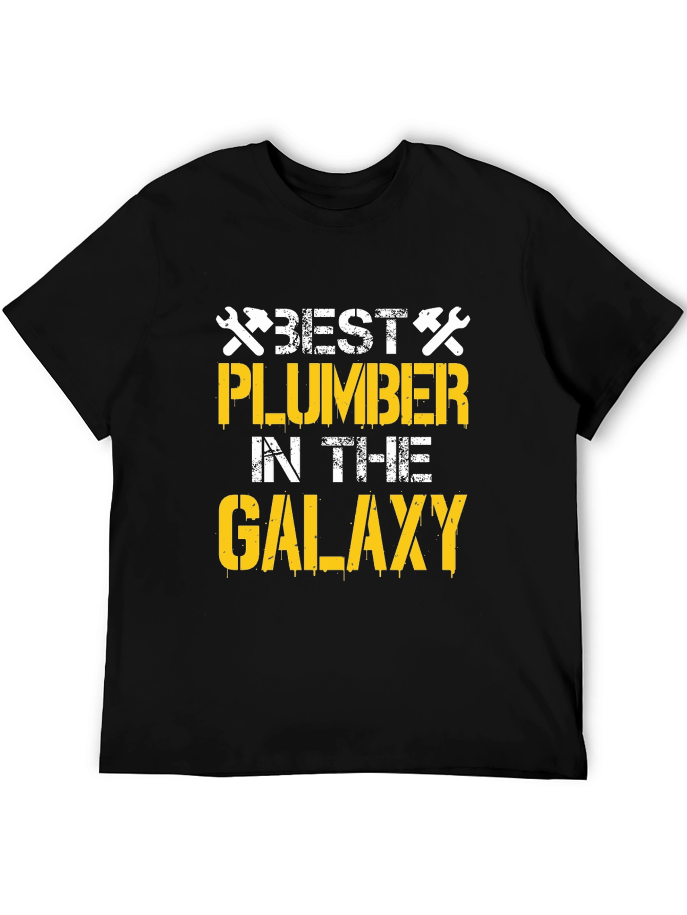 Black Best Plumber in the Galaxy T-Shirt - Cool Plumbing Gift view 5