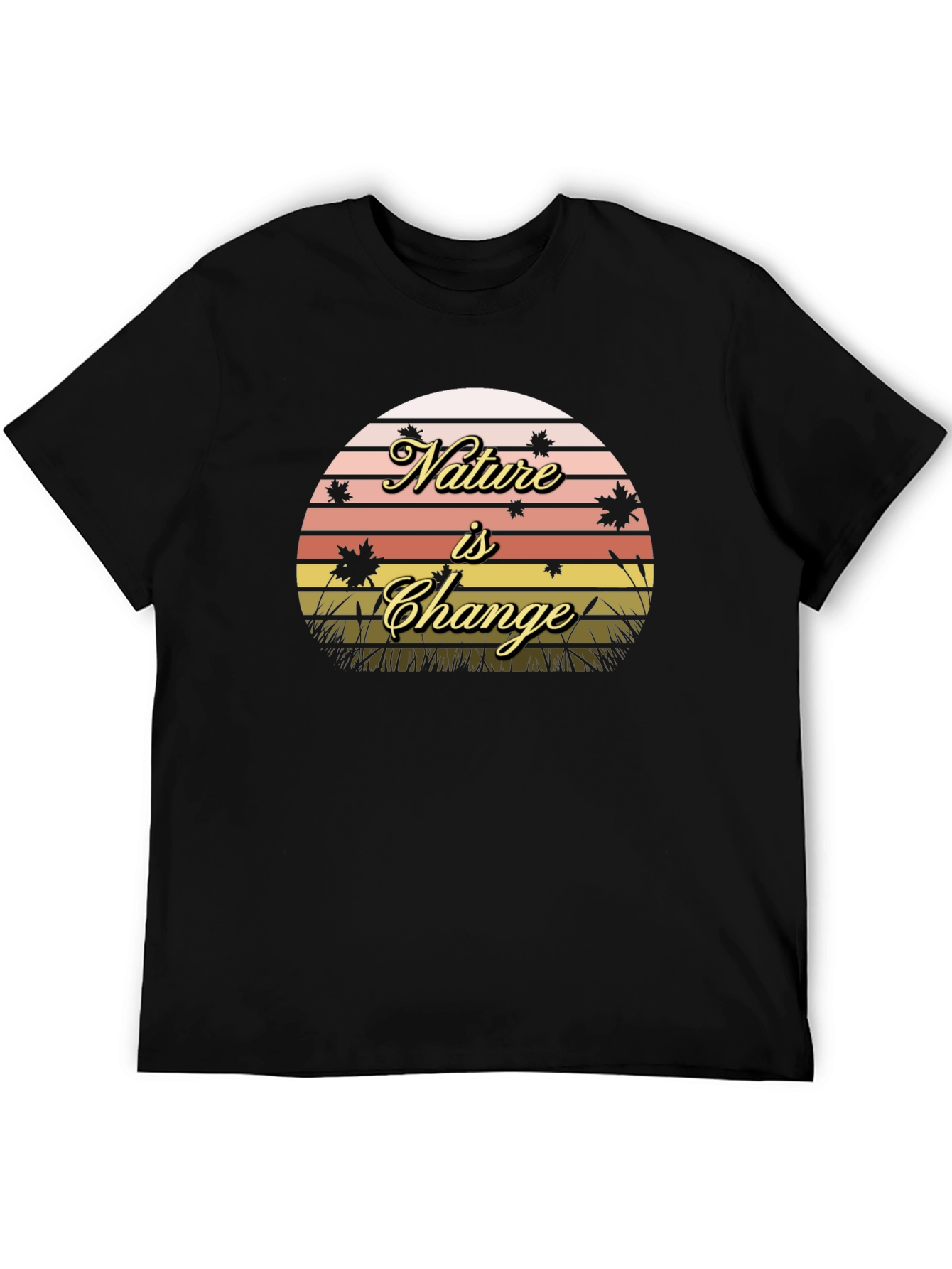 Black Nature is Change Black T-Shirt view 5
