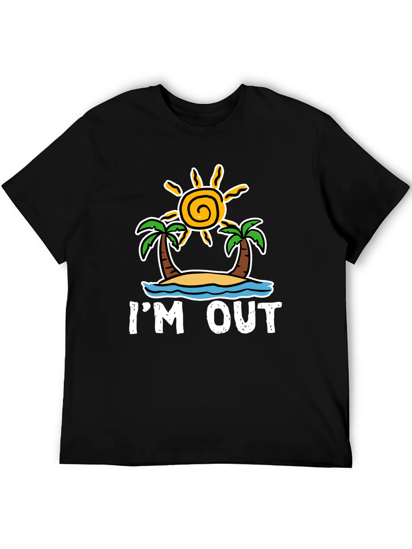 Black I'm Out T-Shirt: Beach Island Getaway Tee view 5