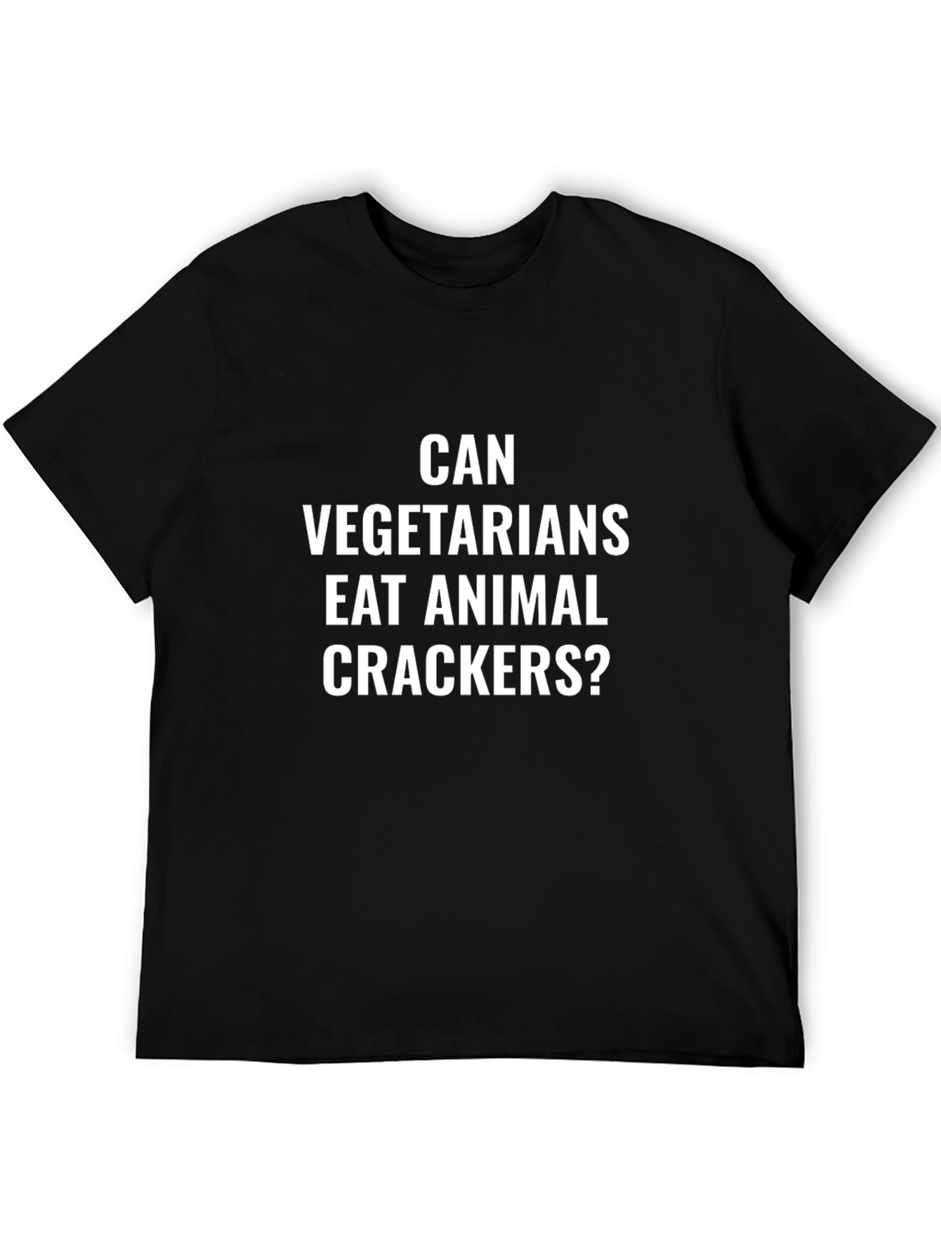 Black Vegetarian Animal Cracker Humor T-Shirt view 5