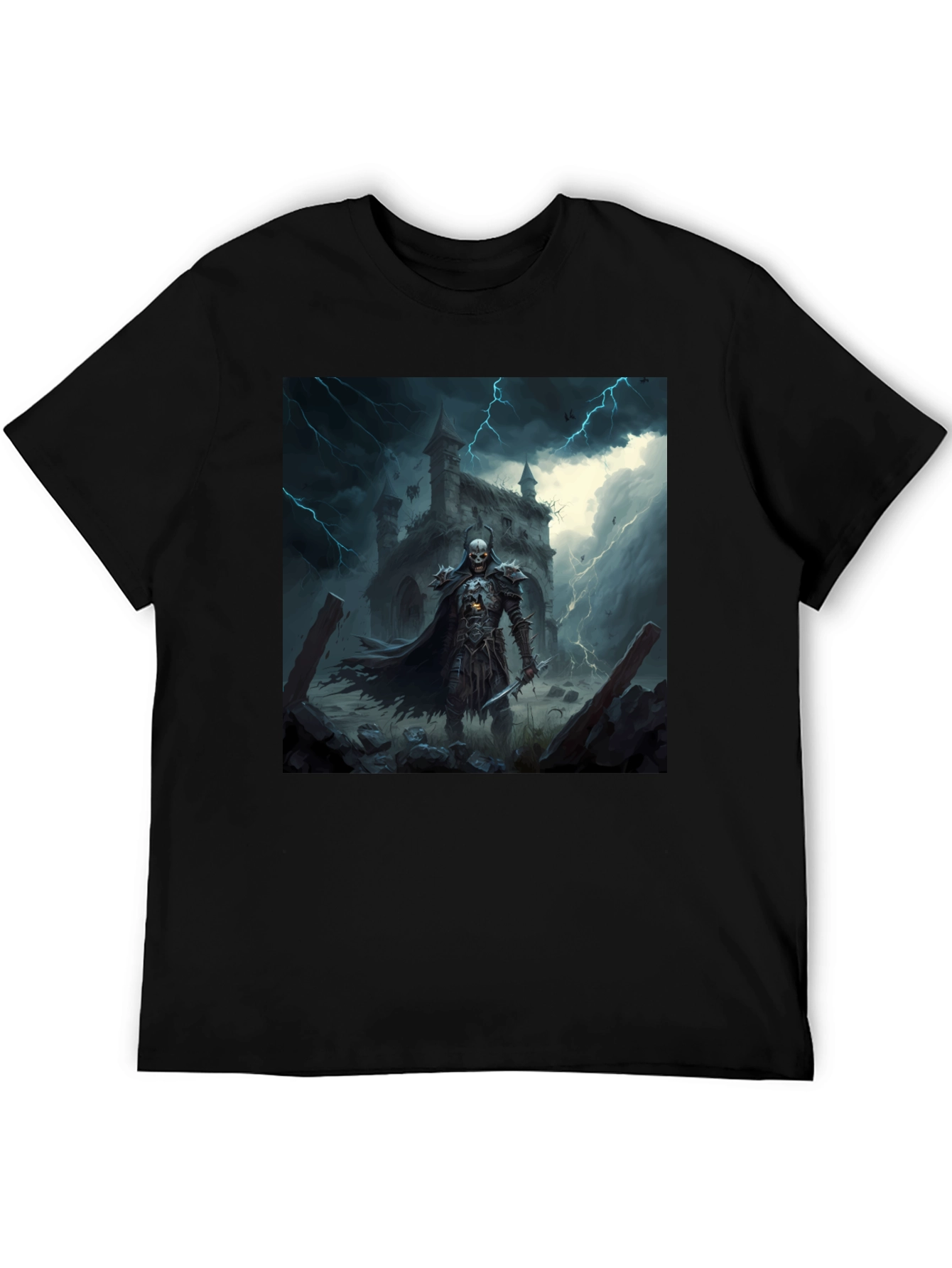 Black Grim Reaper T-Shirt: Haunting Gothic Design view 5