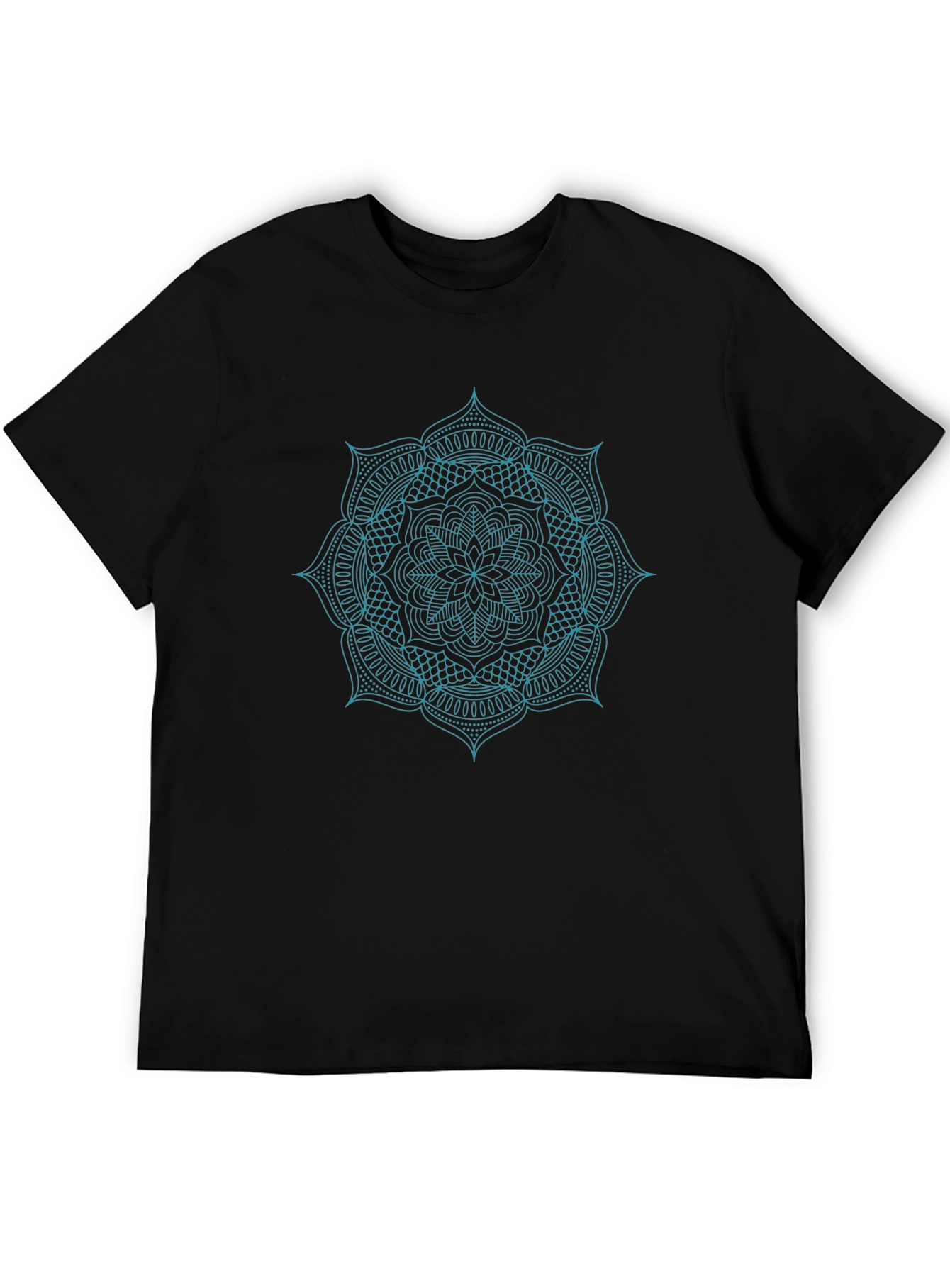 Black Mandala Print Black T-Shirt view 5