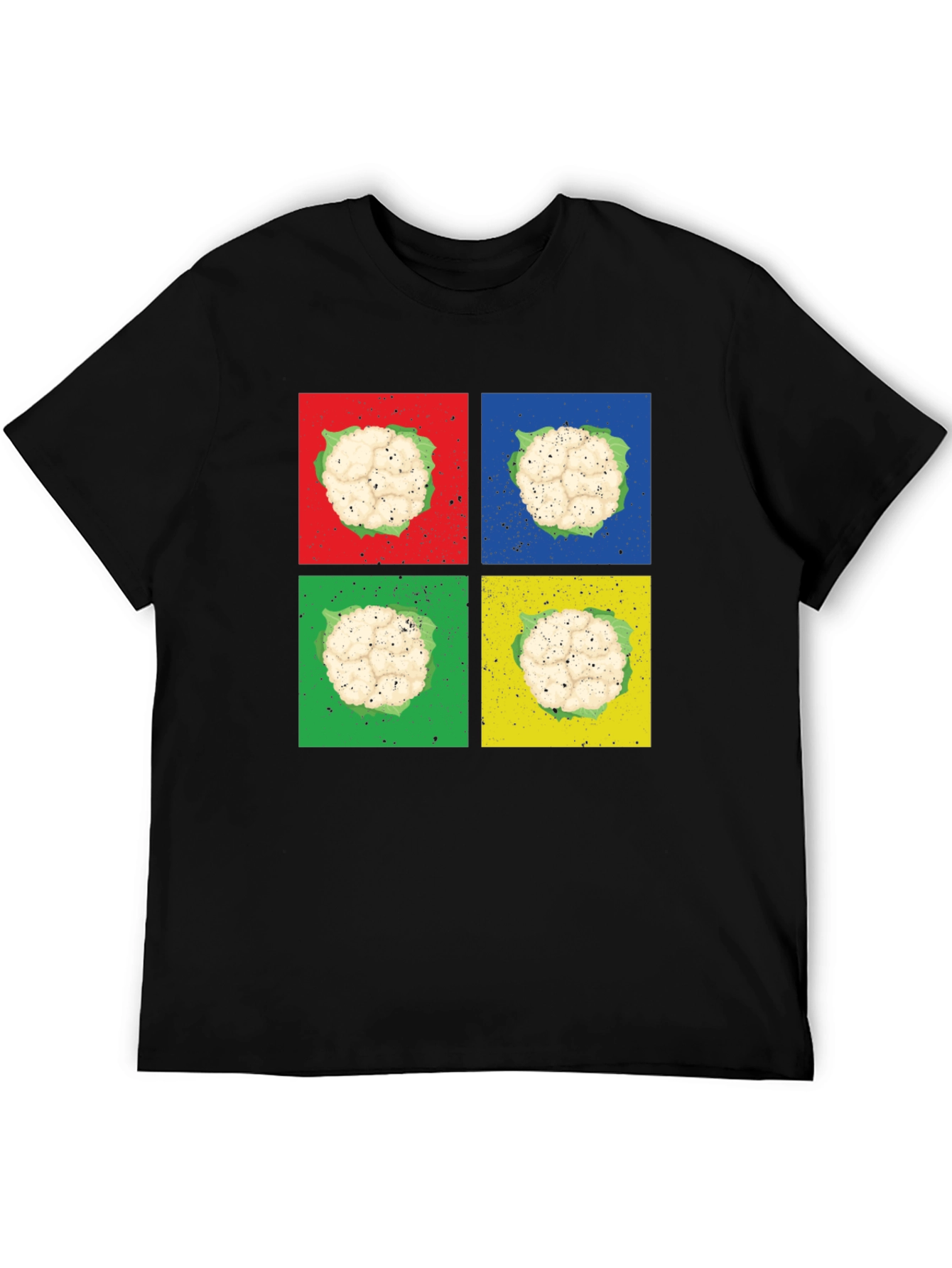 Black Cauliflower Pop Art Black T-Shirt view 5