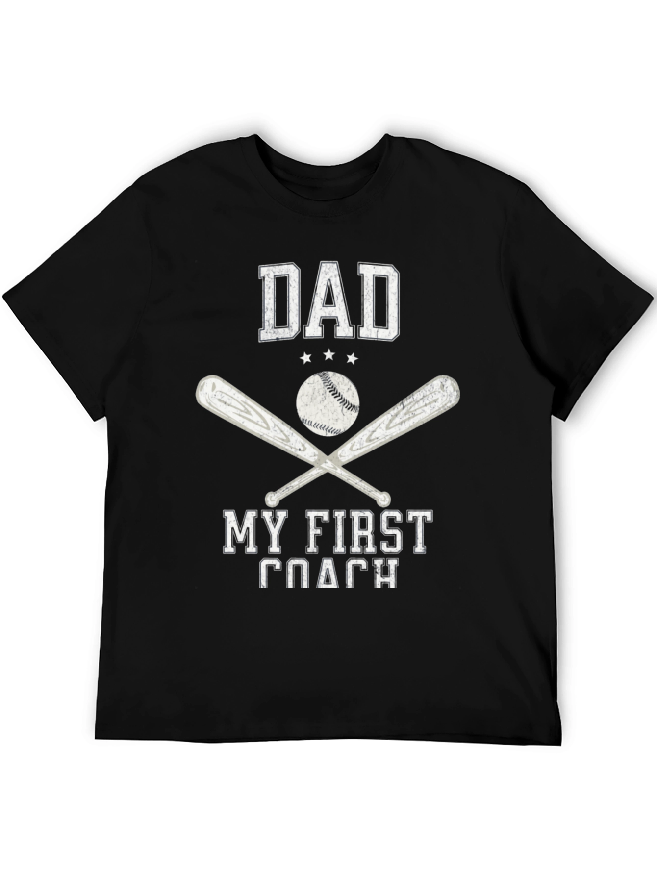 Black Dad My First Coach Baseball T-Shirt view 5