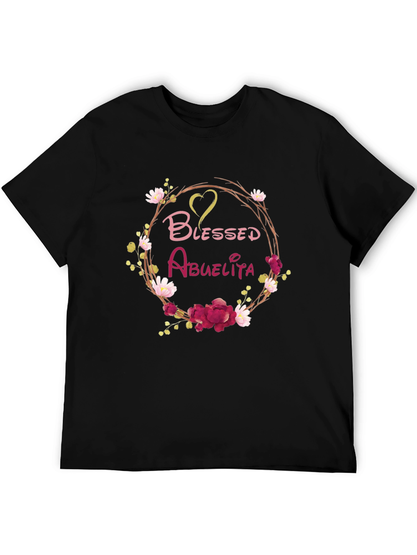 Black Blessed Abuelita Floral T-Shirt view 5