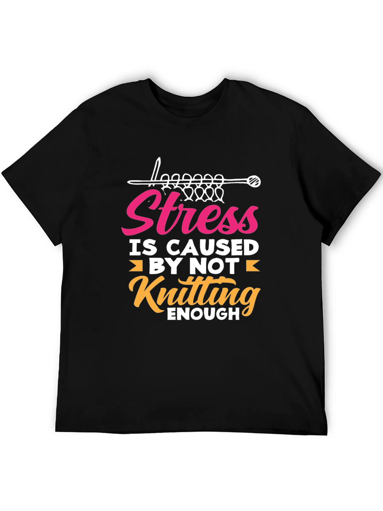 Black Stress Knitting T-Shirt - Yarn Lover Tee view 5