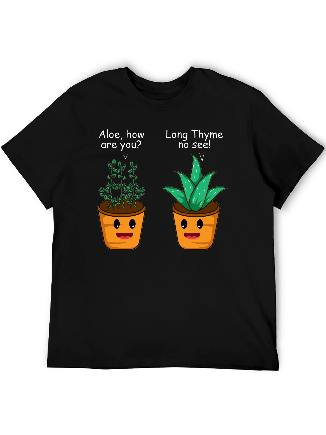 Black Funny Plant Puns T-Shirt - Aloe & Thyme Humor Tee view 5