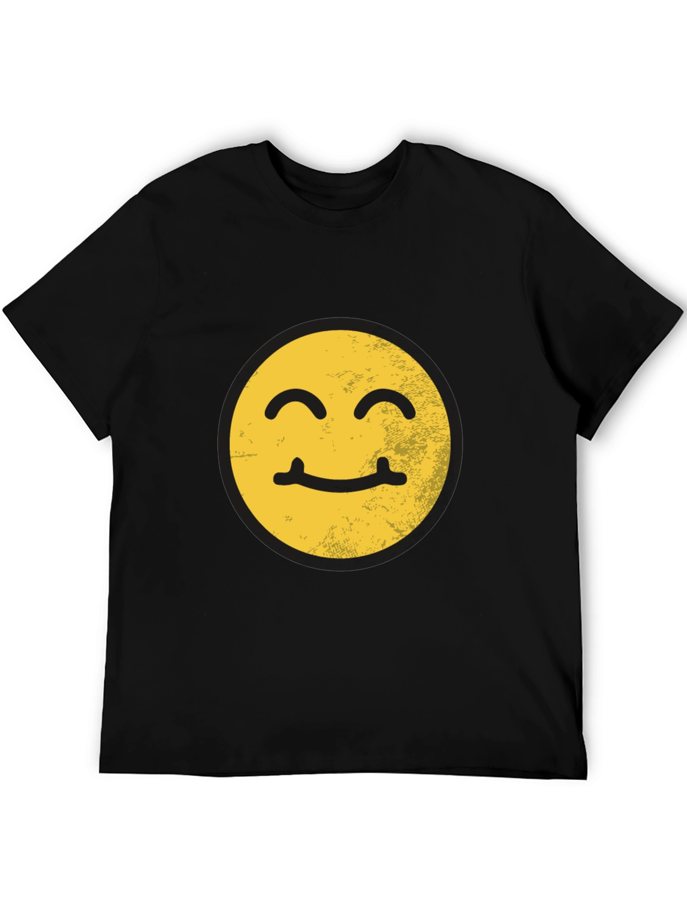 Black Smiling Face Graphic T-Shirt view 5