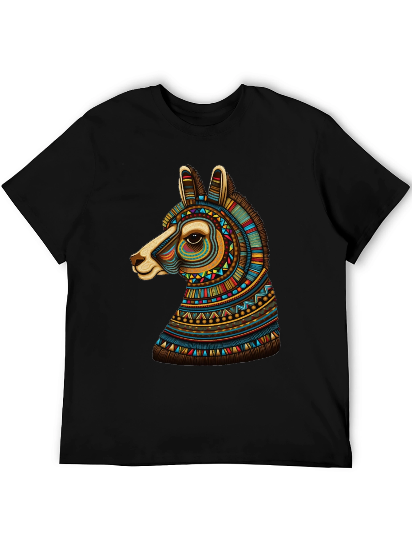 Black Llama Graphic Tee - Unique Tribal Design view 5
