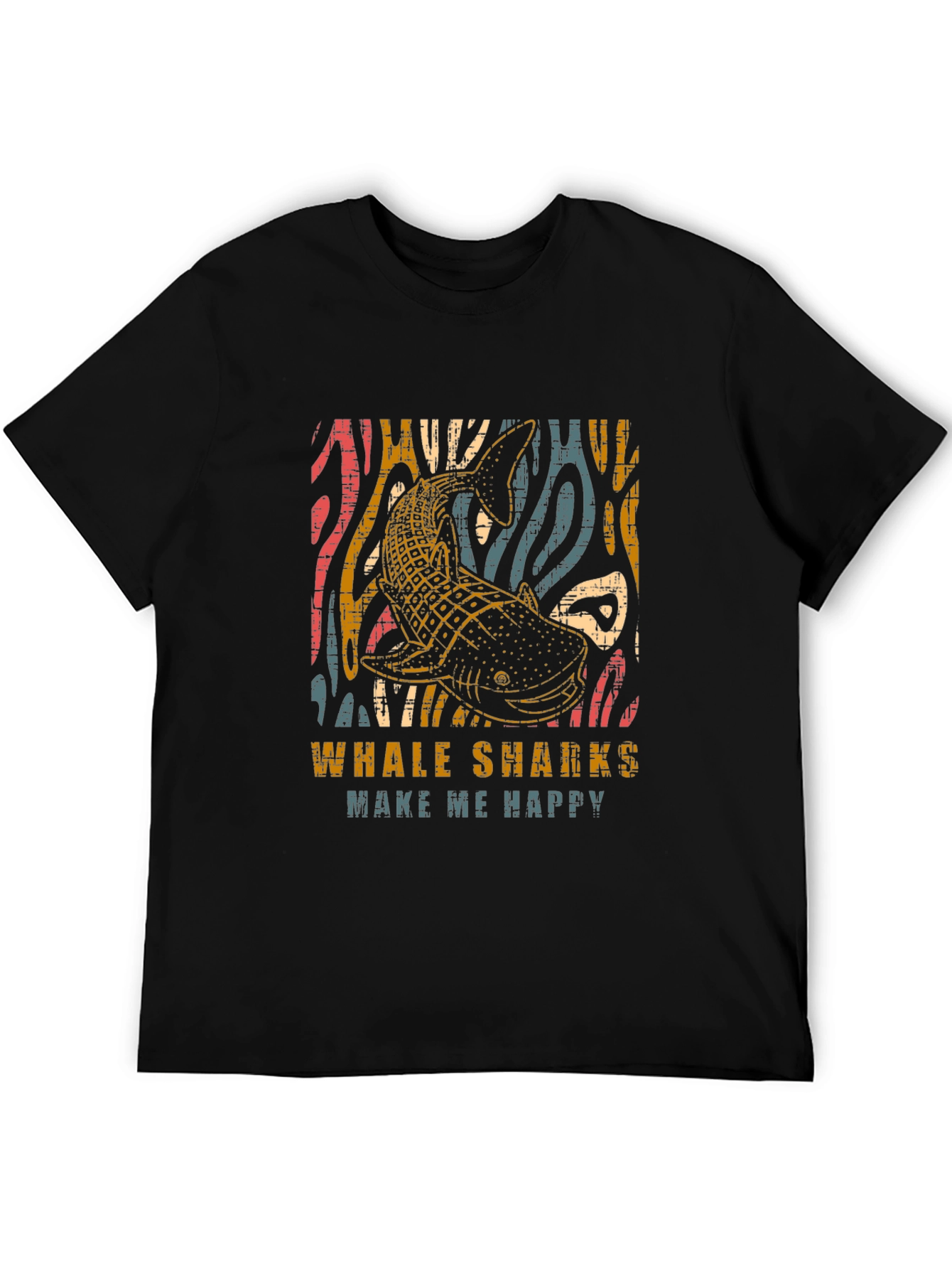 Black Whale Shark Graphic Tee -  Make Me Happy! Black Cotton view 5