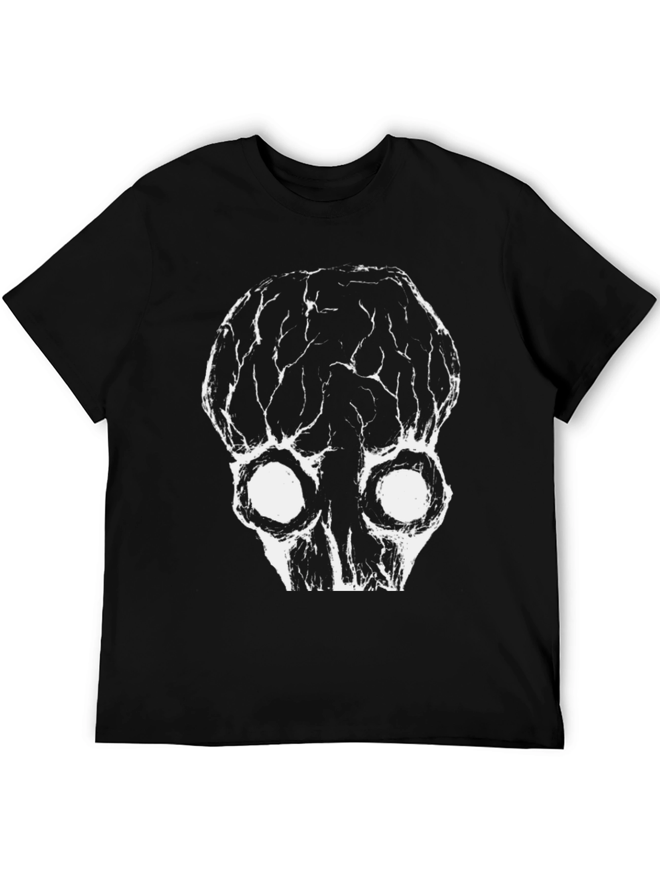 Black Skull Graphic Print Black Tee view 5
