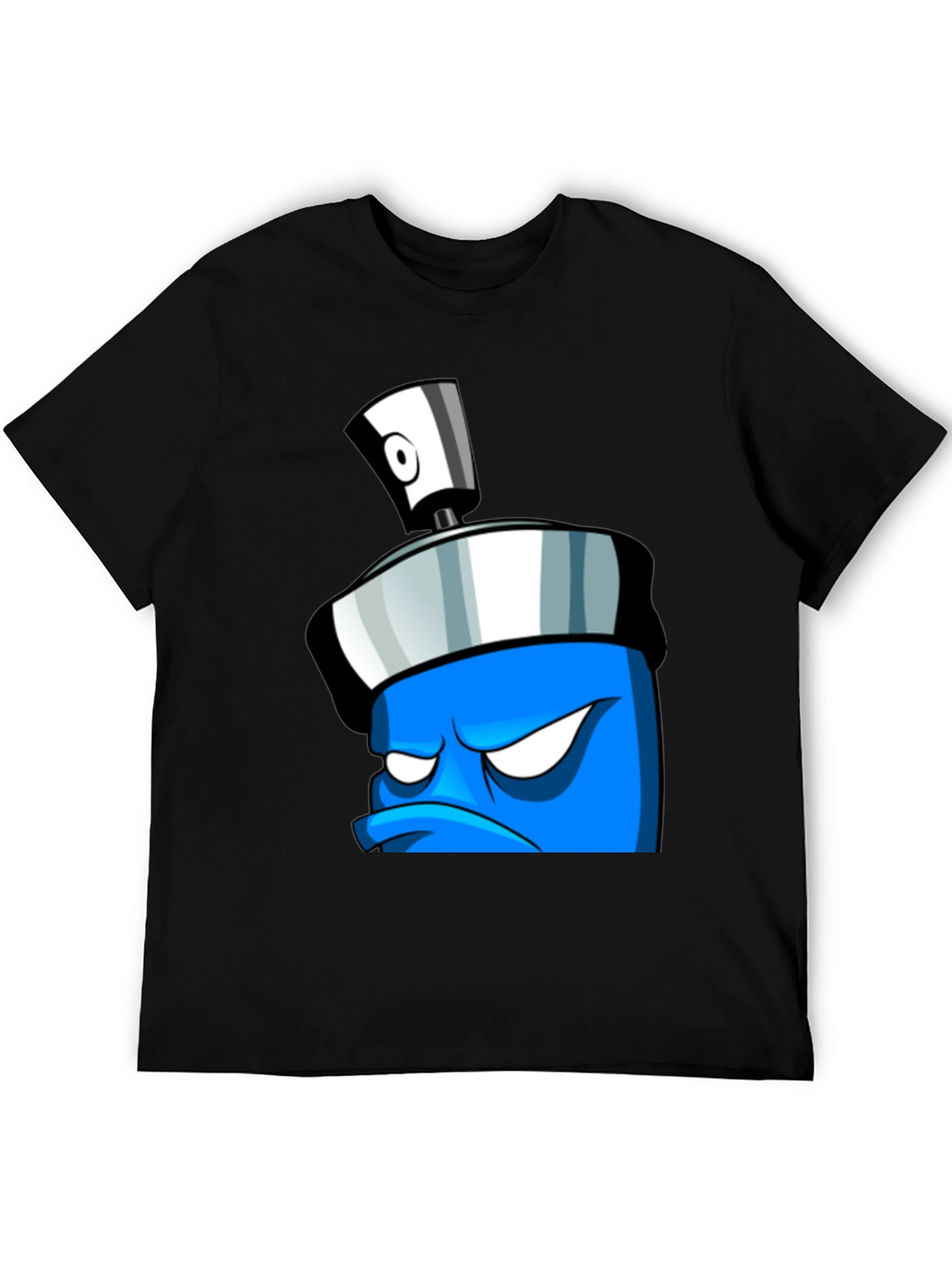 Black Angry Spray Can Graphic Tee - Black view 5